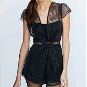 Mesh Romper with Deep-V